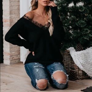 Vici Heart’s In The Right Place Lace Sweater